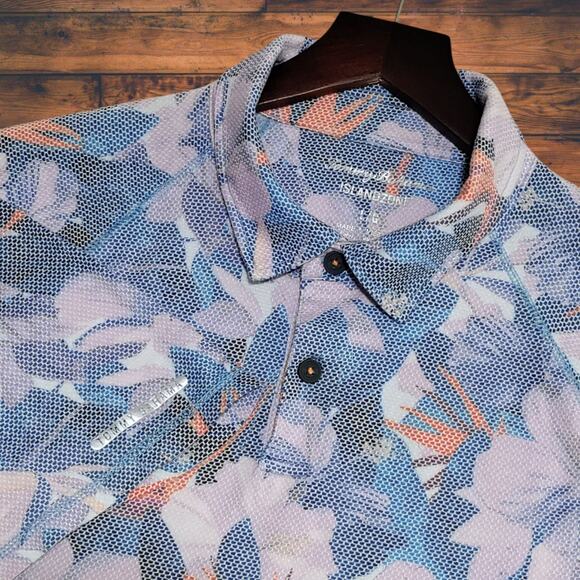 Tommy Bahama Island Zone Polo Rainforest Bay Mens Large Tropical Hawaiian Floral - Picture 1 of 16